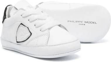 Philippe Model Kids logo-patch leather pre-walkers White