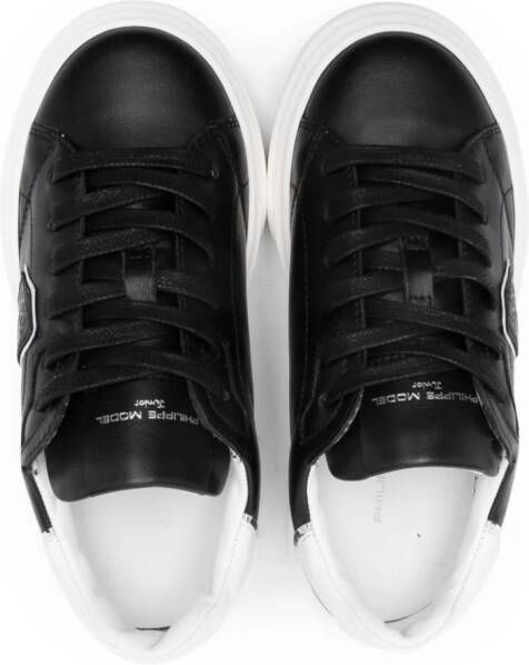 Philippe Model Kids logo-patch leather sneakers Black