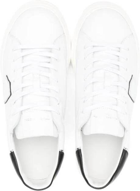 Philippe Model Kids logo-patch leather sneakers White