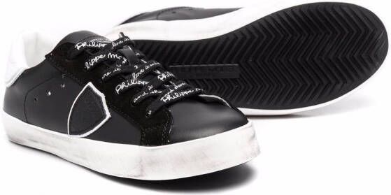 Philippe Model Kids logo-patch low top sneakers Black