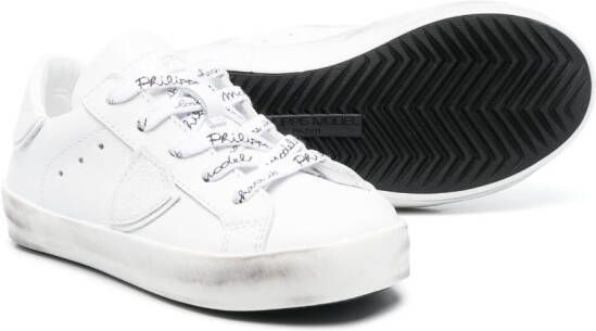 Philippe Model Kids logo-patch low-top sneakers White
