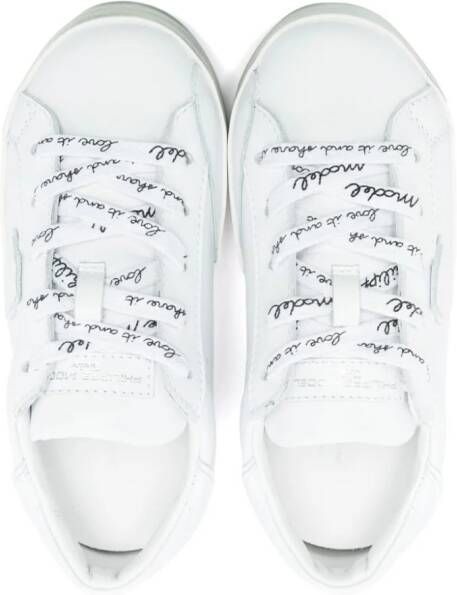 Philippe Model Kids logo-print lace-up sneakers White