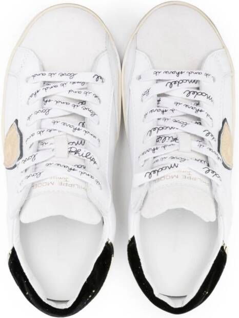 Philippe Model Kids Paris distressed leather sneakers White
