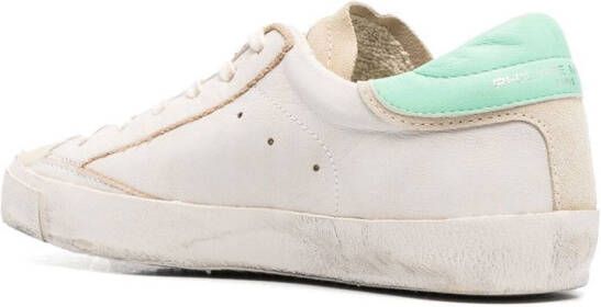 Philippe Model Paris calf-leather distressed-finish sneakers White