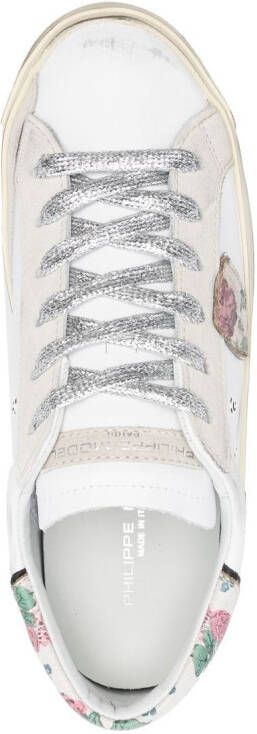 Philippe Model Paris calf-leather distressed-finish sneakers White