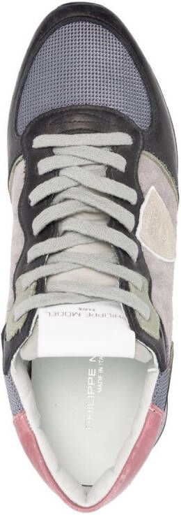 Philippe Model Paris crest-patch lace-up sneakers Grey