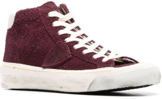 Philippe Model Paris distressed high-top sneakers Red