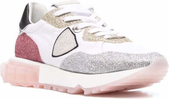 Philippe Model Paris glitter-embellished sneakers White