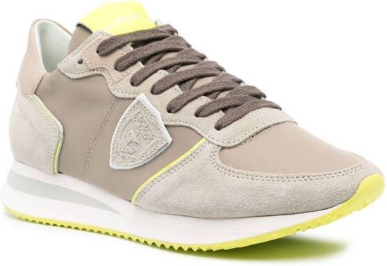 Philippe Model Paris leather-panelled low-top sneakers Neutrals