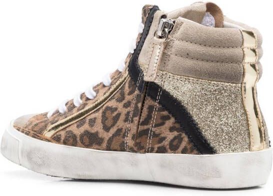 Philippe Model Paris leopard-print hi-top sneakers Neutrals