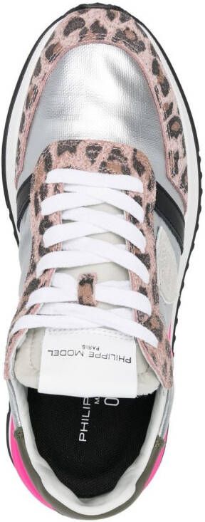Philippe Model Paris leopard-print lace-up sneakers Grey