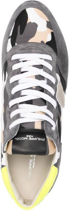Philippe Model Paris logo-patch camouflage-print sneakers Grey