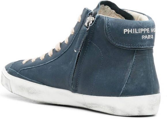 Philippe Model Paris logo-patch high-top sneakers Blue