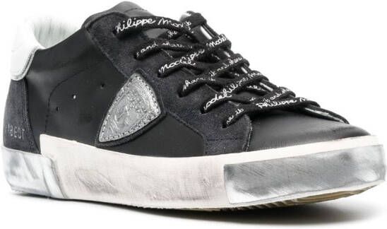 Philippe Model Paris logo-patch lace-up low-top sneakers Black