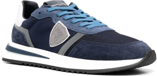 Philippe Model Paris logo-patch panelled sneakers Blue