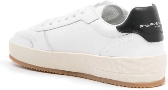 Philippe Model Paris Nice logo-patch leather sneakers White