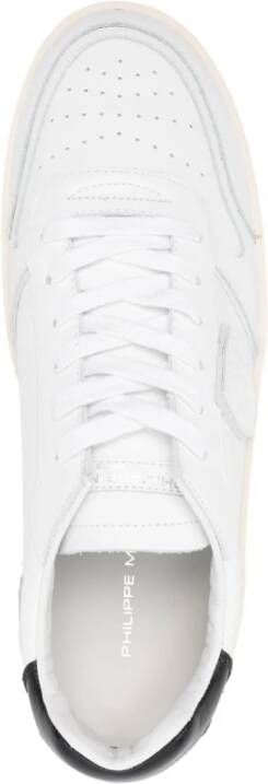 Philippe Model Paris Nice logo-patch leather sneakers White