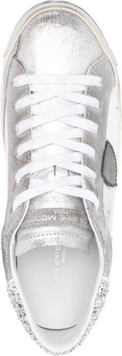 Philippe Model Paris panelled logo-patch sneakers Silver