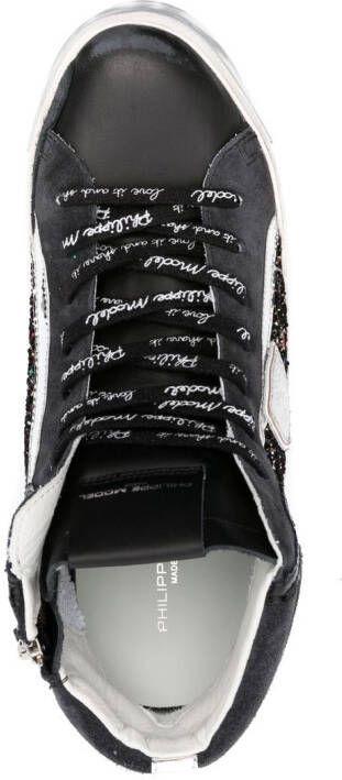 Philippe Model Paris patchwork-detail hi-top sneakers Black