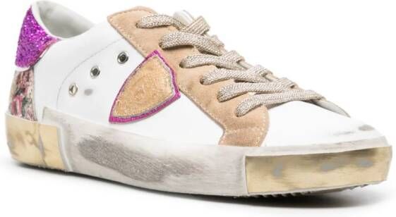Philippe Model Paris PRSX distressed leather sneakers White