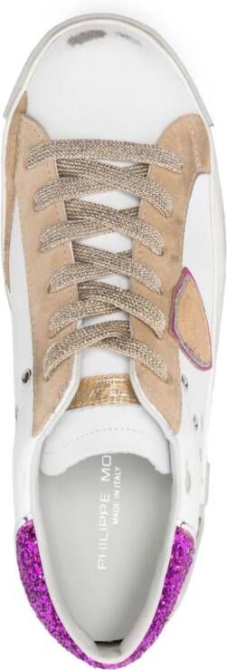 Philippe Model Paris PRSX distressed leather sneakers White