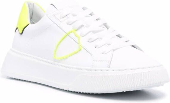 Philippe Model Paris Temple Broderie low-top leather sneakers White
