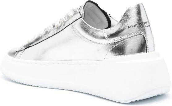Philippe Model Paris Très Temple metallic-finish sneakers Silver