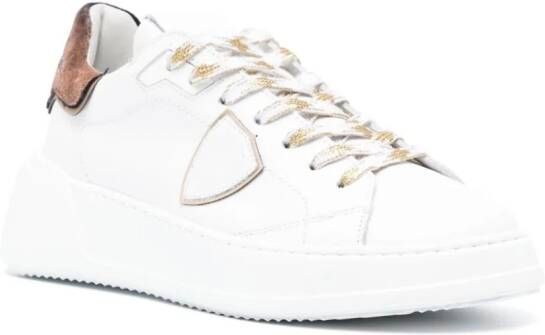 Philippe Model Paris Tres Temple two-tone leather sneakers White