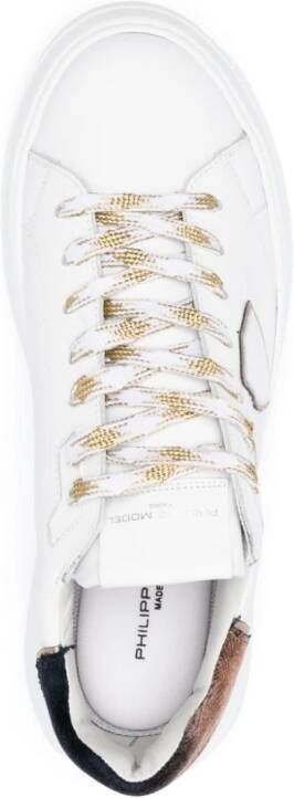 Philippe Model Paris Tres Temple two-tone leather sneakers White