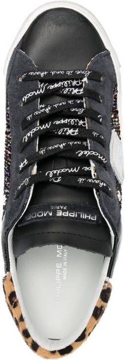 Philippe Model Paris X embellished low-top sneakers Black