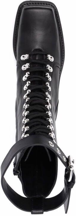 Philosophy Di Lorenzo Serafini debossed-logo strap leather boots Black
