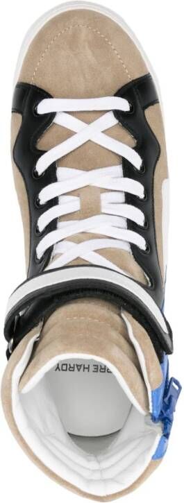 Pierre Hardy 112 panelled suede sneakers Neutrals