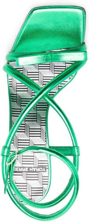 Pierre Hardy 60mm crossover-strap sandals Green