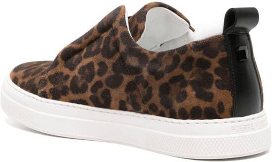 Pierre Hardy Baskets Slider leopard-pattern suede sneakers Brown