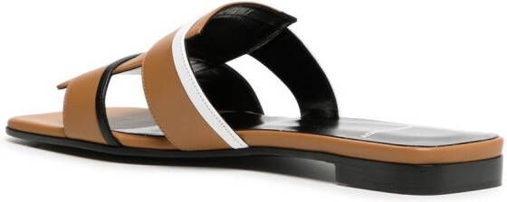 Pierre Hardy double-strap leather sandals Brown