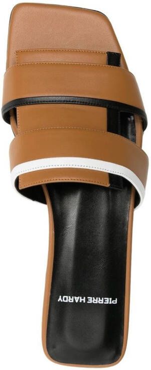 Pierre Hardy double-strap leather sandals Brown