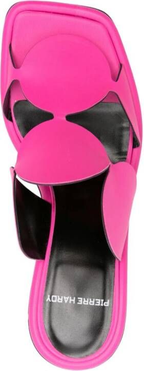 Pierre Hardy Lava Bulles 85mm laser-cut leather mules Pink