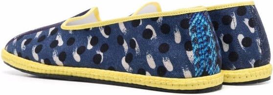 Pierre-Louis Mascia mix-print slip-on loafers Blue