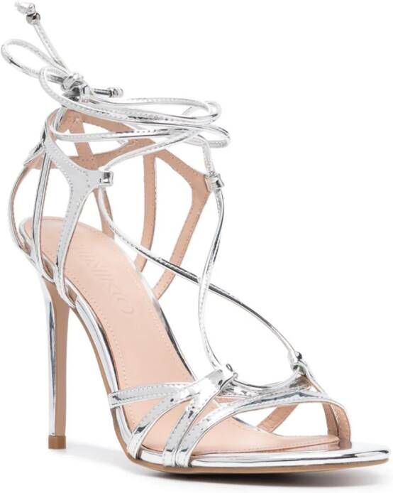 PINKO 110mm leather sandals Silver