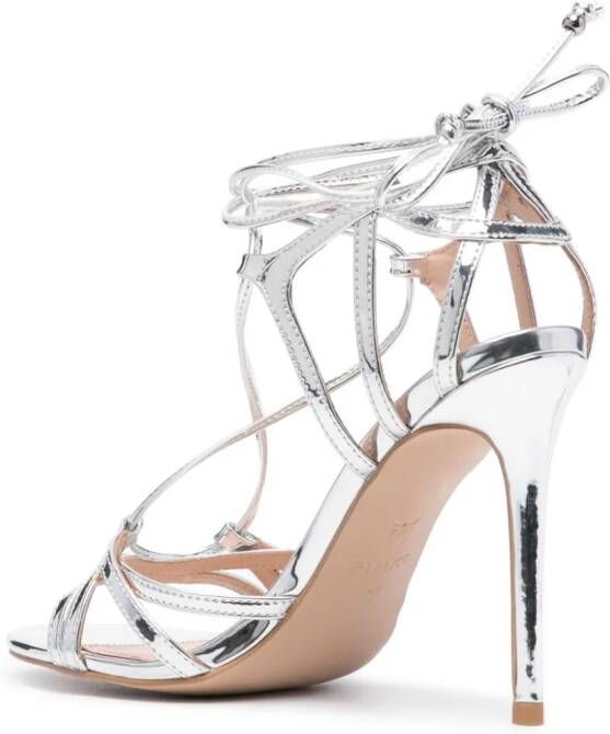 PINKO 110mm leather sandals Silver