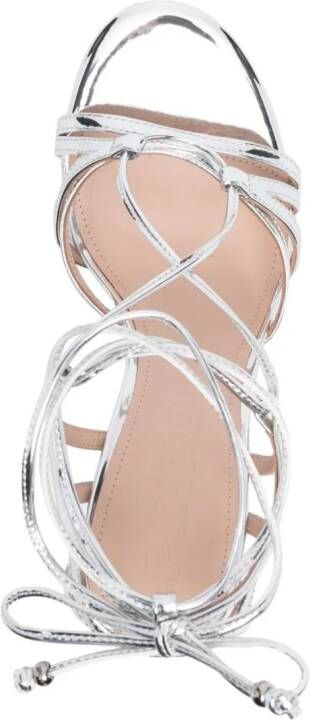 PINKO 110mm leather sandals Silver