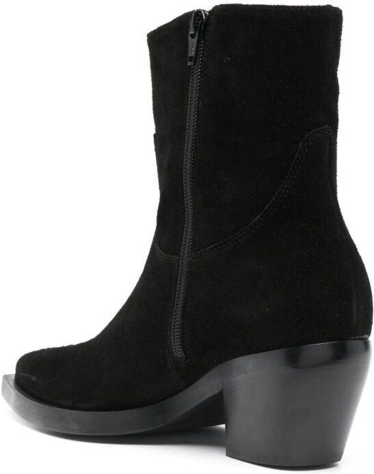 PINKO 55mm pointy-toe suede boots Black
