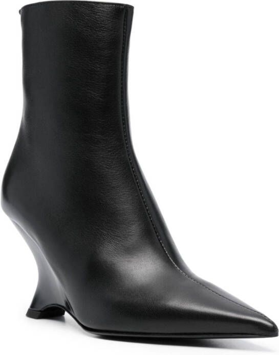 PINKO 90mm ankle leather boots Black