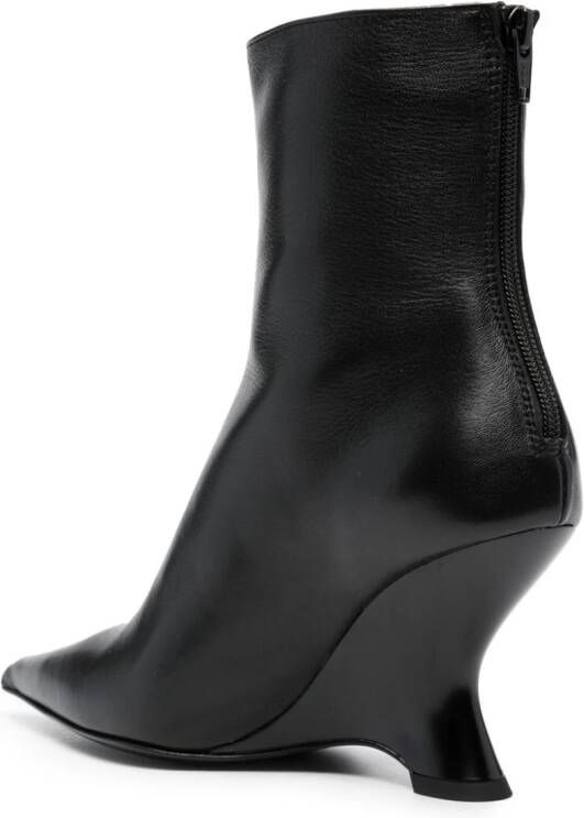 PINKO 90mm ankle leather boots Black