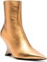 PINKO 90mm leather ankle boots Gold - Thumbnail 2