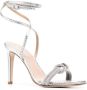 PINKO Anabia 105mm leather sandals Silver - Thumbnail 2