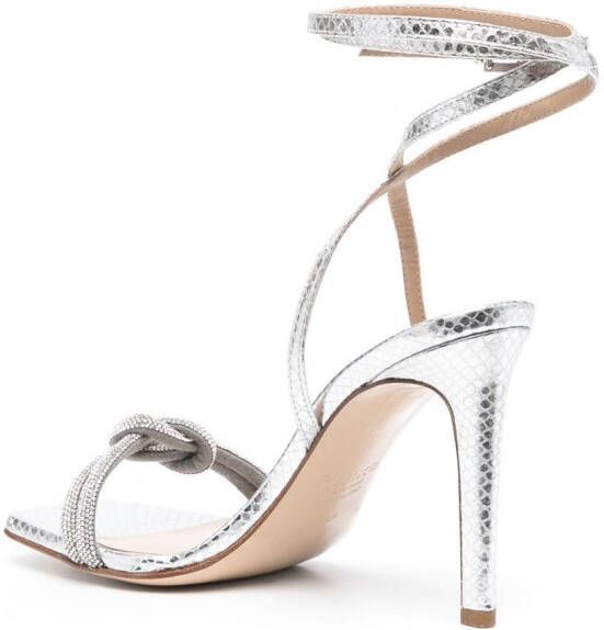 PINKO Anabia 105mm leather sandals Silver