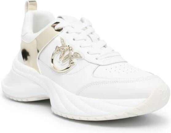 PINKO Ariel Love Birds-embellished sneakers White
