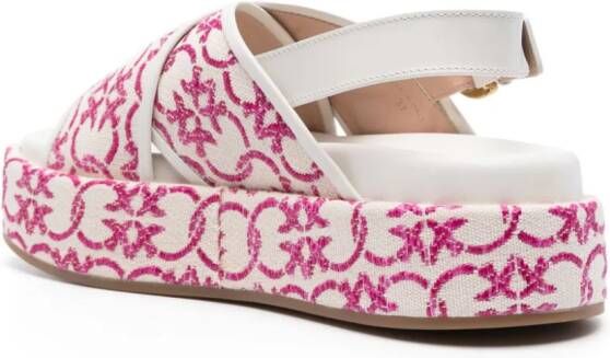 PINKO Flores embroidered-Love Birds sandals