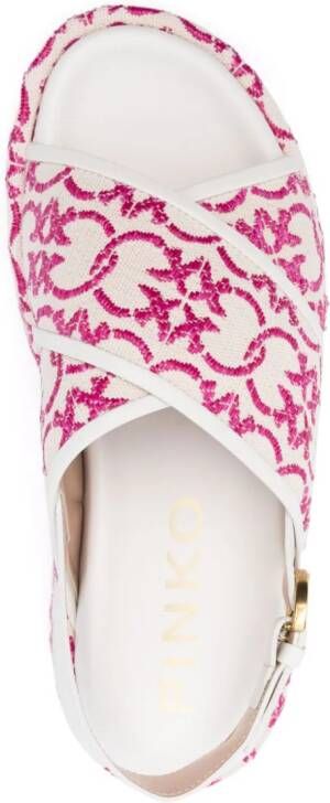 PINKO Flores embroidered-Love Birds sandals